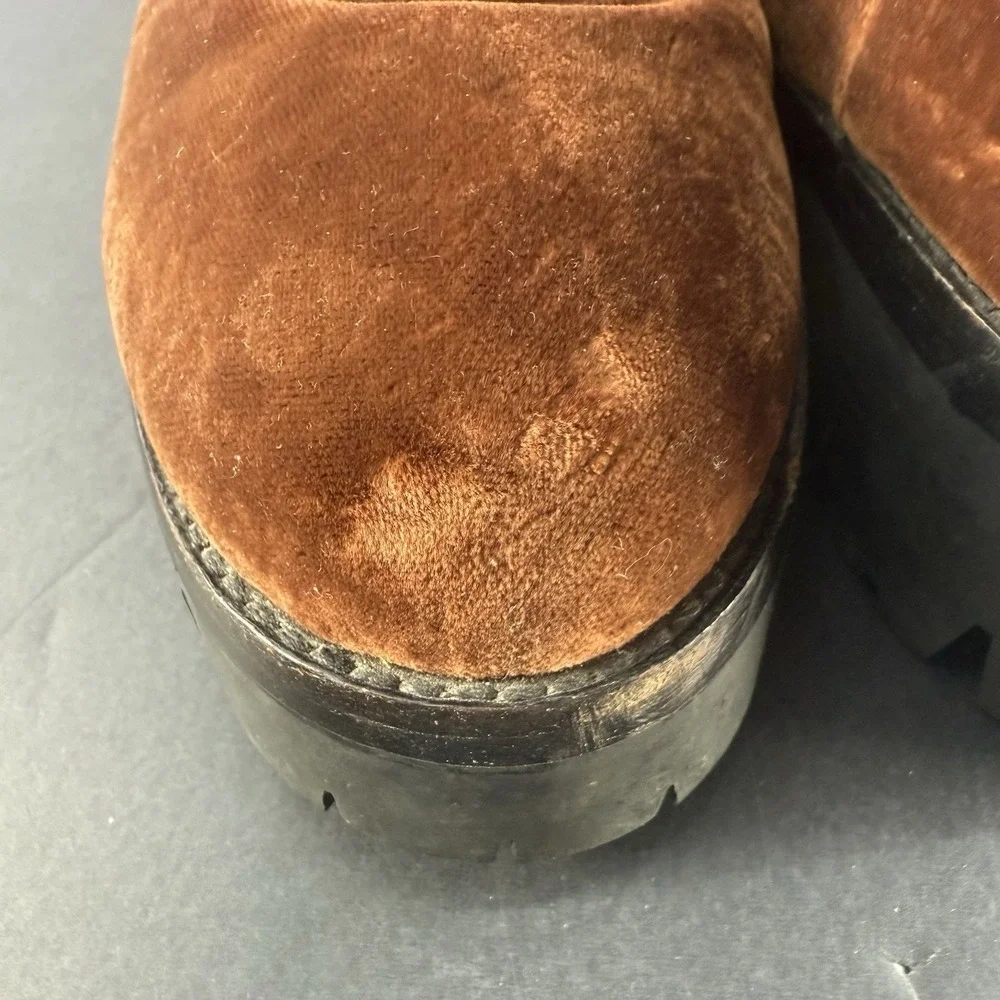 Coach Ankle Combat Boots Lucy Lace Up G2455 Brown Velvet Womens Size 7.5B